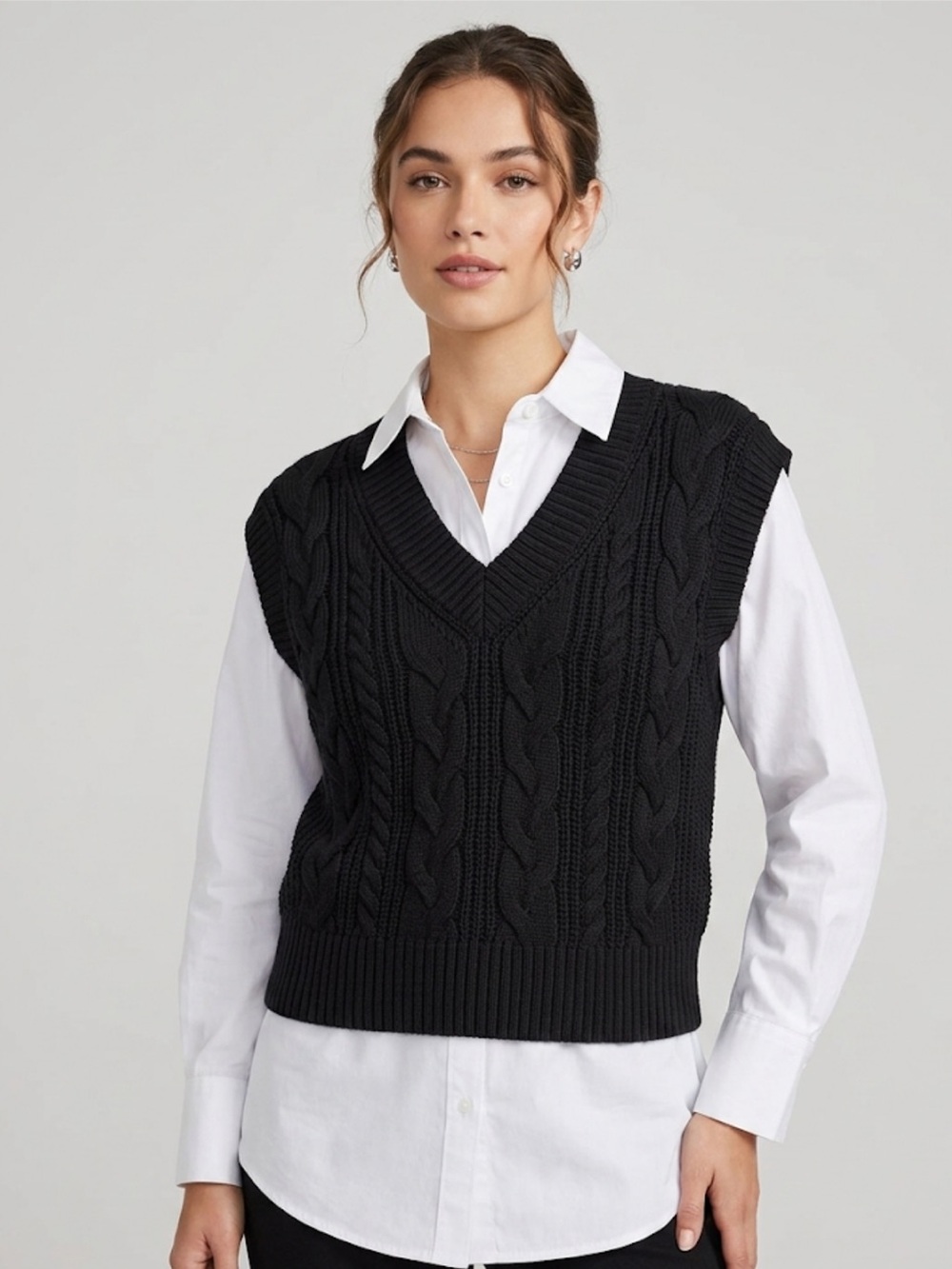 NWT Express Woman Cable Knit Sweater Vest Size XS